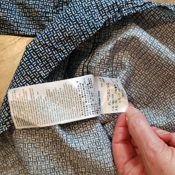 DOCKERS Blue & Beige Long Sleeve Casual Button-up Shirt XL Slim Fit - Picture 10 of 13